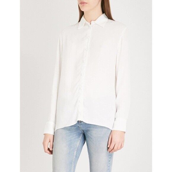 Maje Women's Cosmos Blouse With Frayed Trim In Ecru Size 3