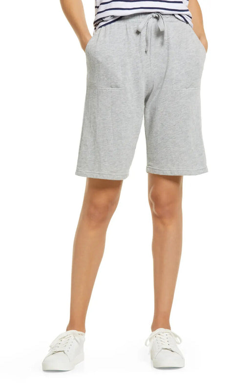 Caslon Tie Waist City Shorts In Grey Heather Size S