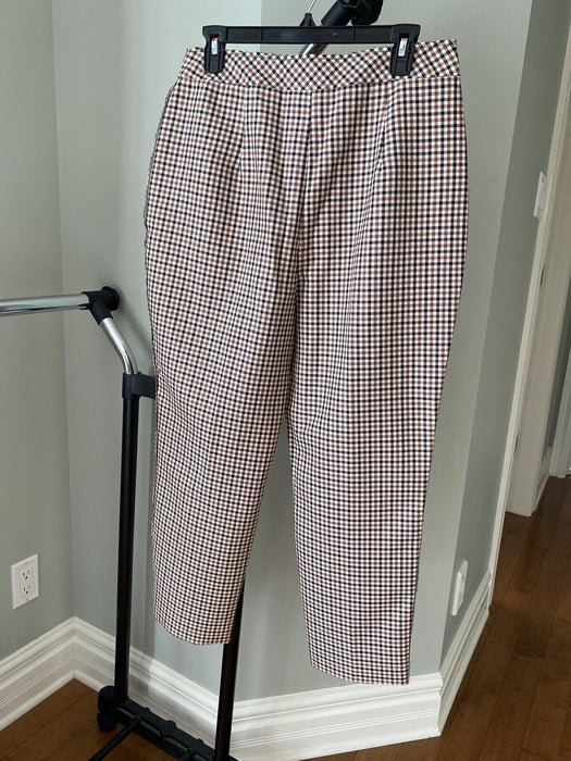 Topshop Women's Bonded Check Tapered Pocketed Plaid Pants In Multi Size 8 US