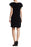 Bobeau Ruffle Sleeve Crepe Shift Dress In Black Size XS