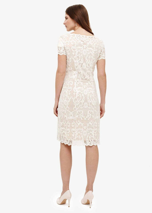 Phase Eight Tatiana Embroidered Dress Cameo Ivory Size 10US 6UK $250