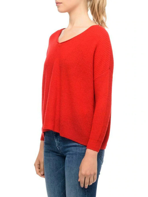 Line Long Sleeve Light Cashmere Sweater Red Size M