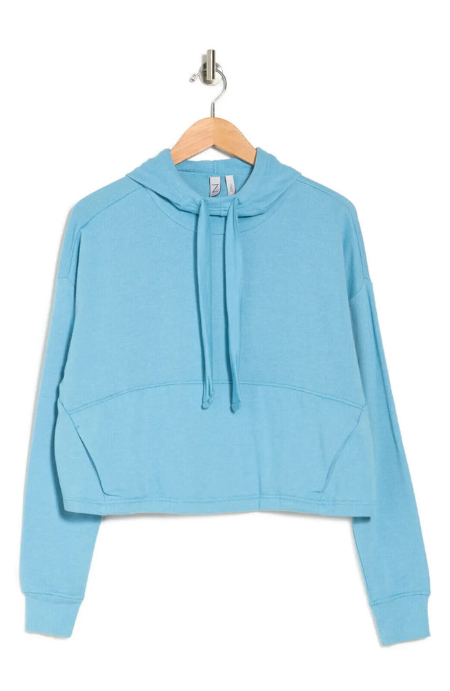 Z By Zella Vertical Swing Long Sleeve Pullover Hoodie Teal Dolphin Size XS