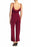 ROW A Sleeveless Ruffle Trim Wide Leg High Waist Long Jumpsuit Red Size L