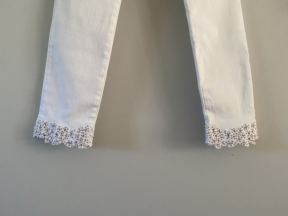 Ted Baker Jeans White Applique Hem Detail Skinny Lillya Women Size 26