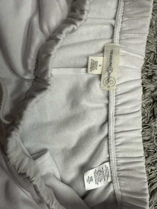 New Treasure & Bond Women S White Fleece Lined Lightweight Raw-Hem Sweat Shorts