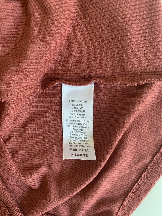 PST By Project Social T Women's Short Sleeve Surplice Top In Marsala Red Size L