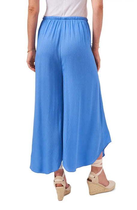 1.State Drawstring Wide Leg Pants Asymmetrical Hems In Iris Blue Plus Size 1X