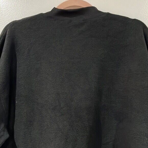 Abound Women's Mock Neck Long Sleeve Fleece Pullover in black size L