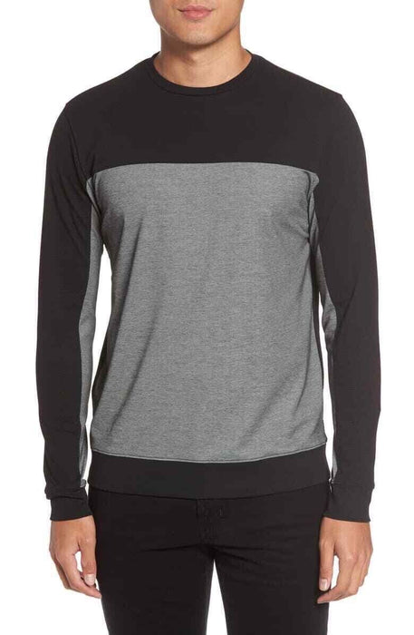 Vince Camuto Colorblock Crew Neck Fit Pima Cotton sport Sweater Pullover L $85