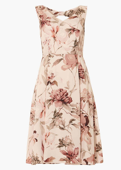 Phase Eight Vivien Floral Printed Sleeveless Dress In Pink Size 12UK 8US $185