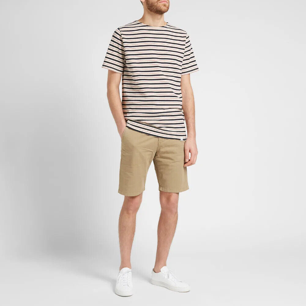 NN07 No Nationality Men's Regular Fit Mid Rise Chino Shorts Khaki 33W $130