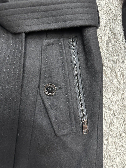 London Fog  Wool-Blend Envelope Collar Belted Coat size S in black