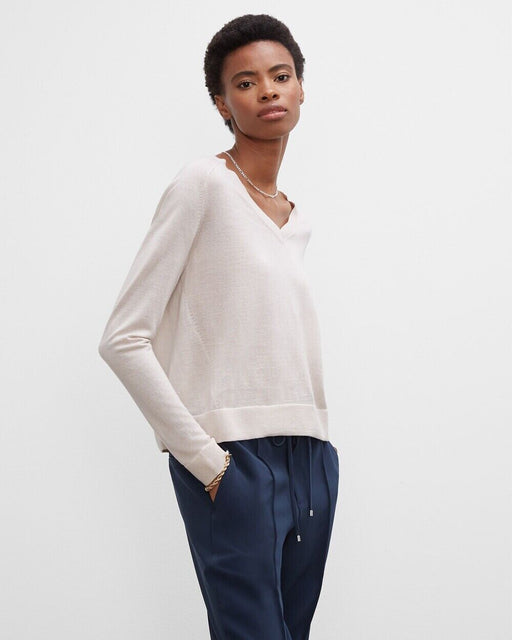 NEW Club Monaco Zaydie Merino Wool Sweater in Natural Size L