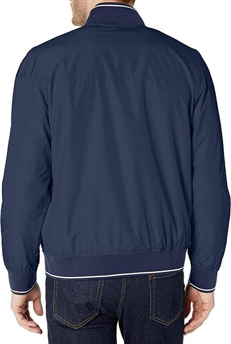 Perry Ellis Men's Lightweight Long Sleeve Harrington Jacket In Navy Size XL $170