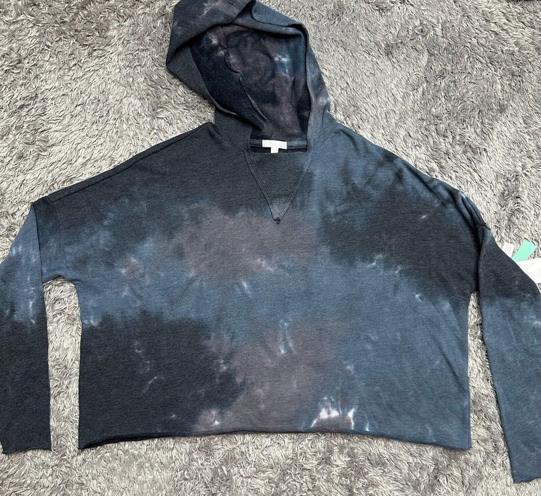 Abound Women's Hi-Low Lightweight Long Sleeve Hoodie in black grey tie dye M