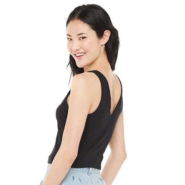 Love, Fire Women's Lightweight Sleeveless V Neck Ribbed Tank Crop Top Purple L