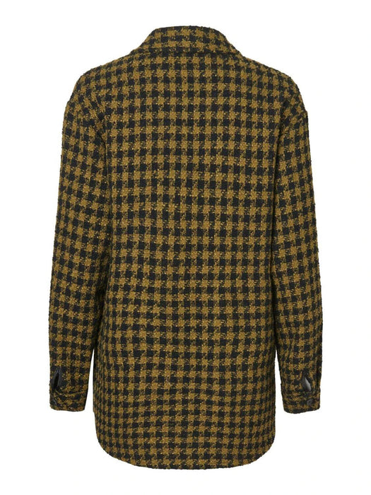 Vero Moda Oversize Houndstooth Plaid Shirt Jacket Fir Green Size 2 US