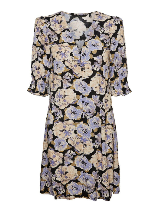 Vero Moda Paja V-Neck Floral Mini Dress Purple Lilac Size S