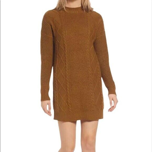 NEW BP Cable Knit Sweater Dress Olive Green Women's Size Small
