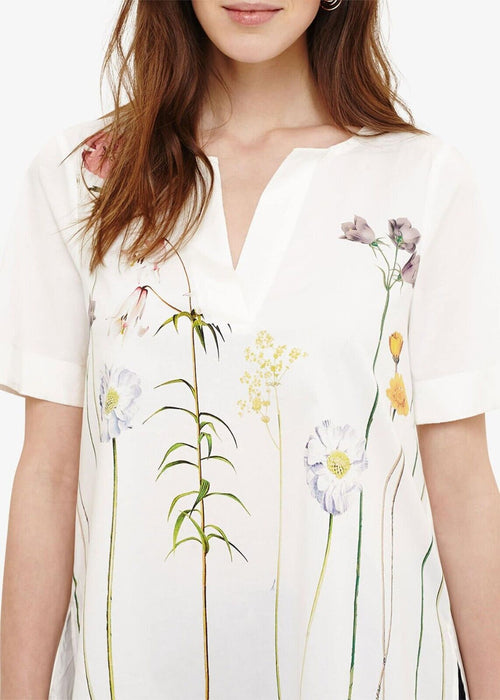 Phase Eight Erinn Short Sleeve Blouse In White Floral Print Size 14 US (18 UK)