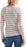 Lucky Brand Women's Lace Up Henley Top In Pink White Stripe Size M