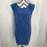 Susina Shoulder Padded Tank Bodycon Dress Womens L Blue Rib Knit Mini NWT