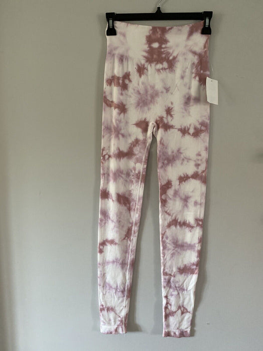 Love Tree Women's Ribbed Knit Leggings Tie Dye Pink Size L