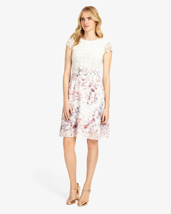 Phase Eight Florence Lace A-Line Short Sleeve Knee Dress Floral size 14US $230