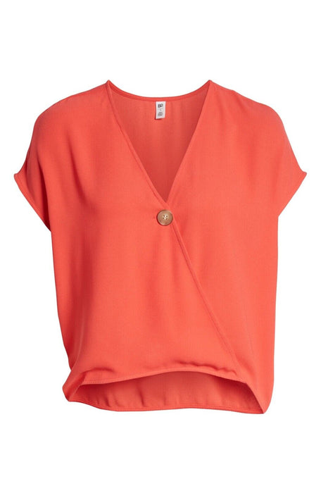 BP. Nordstrom  Button Surplice Top Red