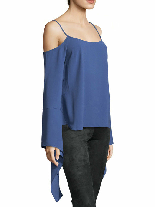 BCBGMAXAZRIA Nicholette Cold Shoulder Top In Vintage Blue Size XS