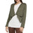 BCBGMaxAzria Ania Double-Layer Long Sleeves Open-Front Blazer size M green $296