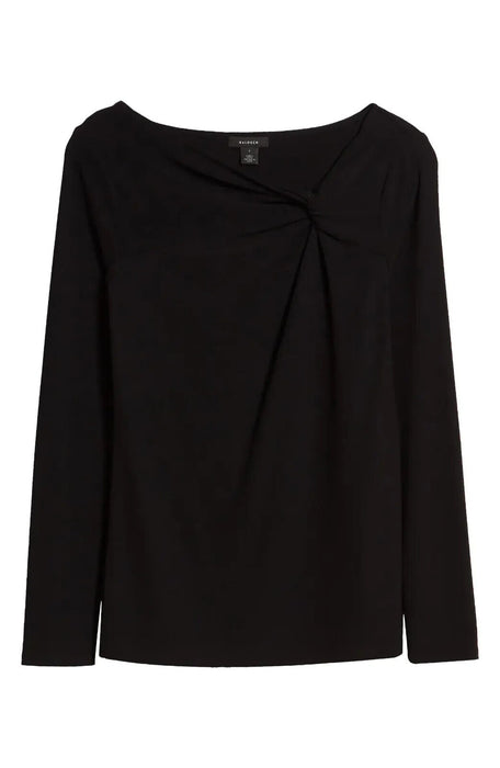 Halogen women's Twist Neck Fashion Knit Top Long Sleeve Blue Size M