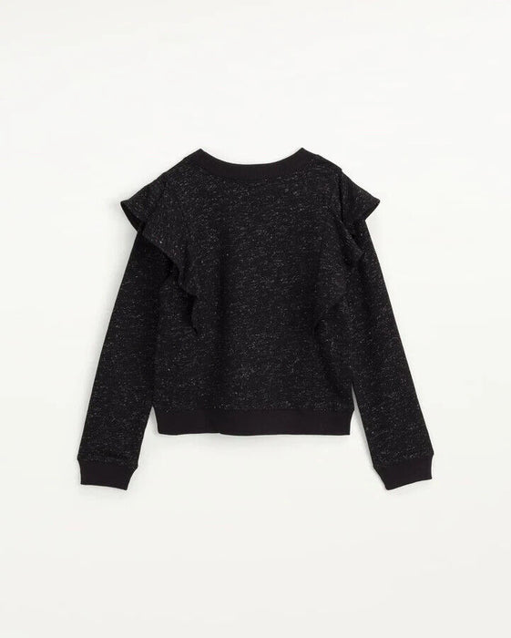 Splendid Girl Sparkle Ruffle Top Black Size 12
