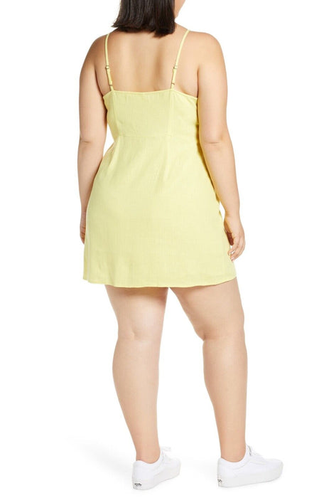 BP. Nordstrom Linen Blend Mini Dress In Light Yellow Plus Size 4X
