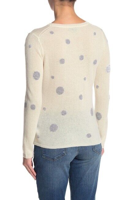 Quinn Sparkle Polka Dot Cashmere Sweater In Ivory Size L $395