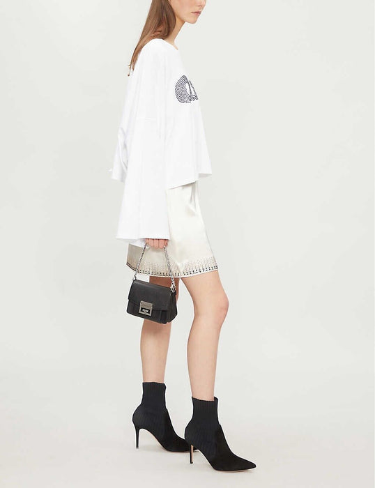 The Kooples Long-Sleeve Cotton Tee Jersey And Oui In White Size 2 M