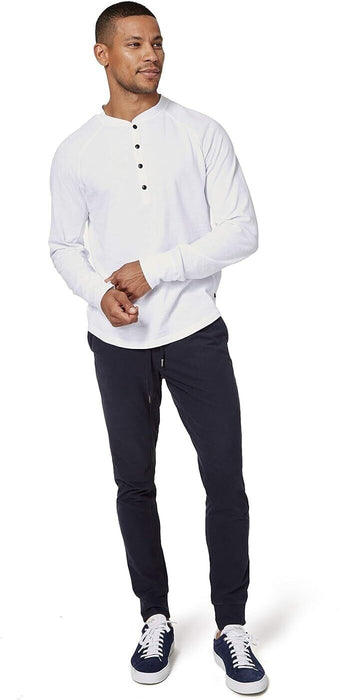 Good Man Brand Men's  Henley Soft Slub Jersey Tee for Men - Size 2XL white