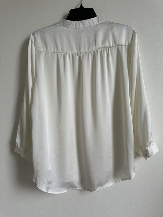 Vince Camuto Women's Rumple Fabric Blouse In New Ivory Size L