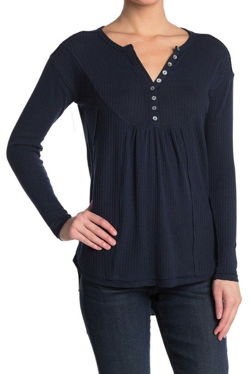 SWEET ROMEO Waffle Knit Oversized Henley Size XS