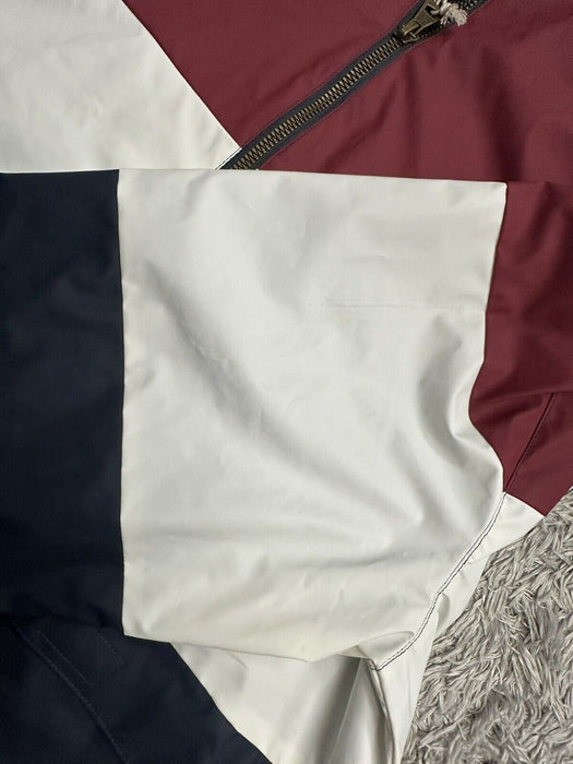 Men's WP Weatherproof Hooded Full Zip Rain Jacket Raincoat Coat color block M