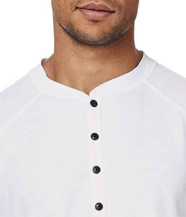 Good Man Brand Men's  Henley Soft Slub Jersey Tee for Men - Size 2XL white