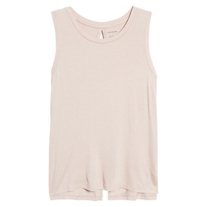 Nordstrom’s Halogen Crewneck High-Low Tank in Pink Adobe M