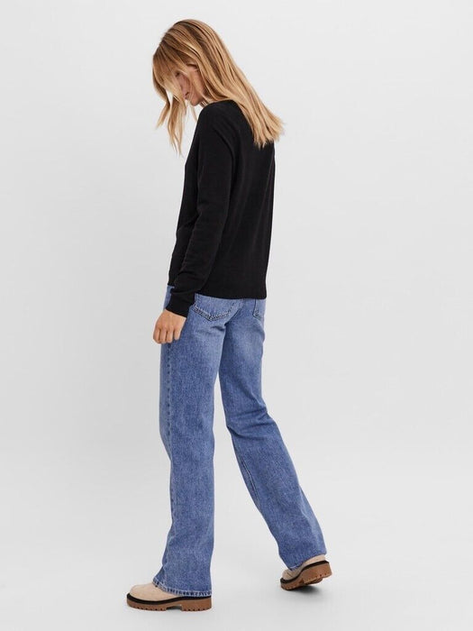 VERO MODA WOMENS HAPPINESS O-NECK SWEATER IN BLACK SIZE M FITS SMALLER