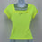 Good Luck Gem Women's Ribbed Square Neck Tee Shirt In Neon Yellow Size M