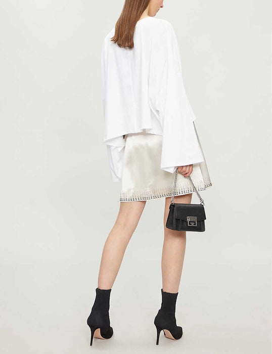 The Kooples Long-Sleeve Cotton Tee Jersey And Oui In White Size 2 M