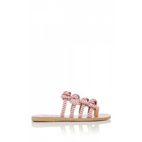 ANCIENT GREEK Sandal Hara bow-embellished leather slides size 38 pink $325
