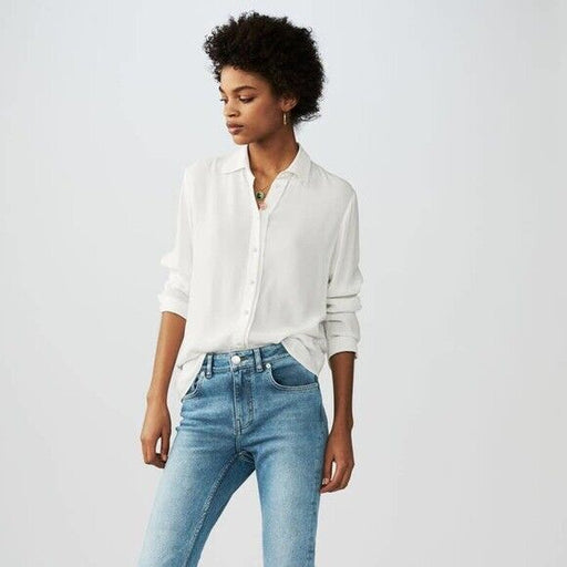 Maje Women's Cosmos Blouse With Frayed Trim In Ecru Size 3