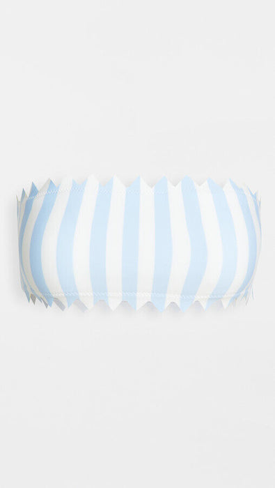 Onia Wilma Bandeau Bikini Top And Bottoms Stripe Blue Bell Size Small