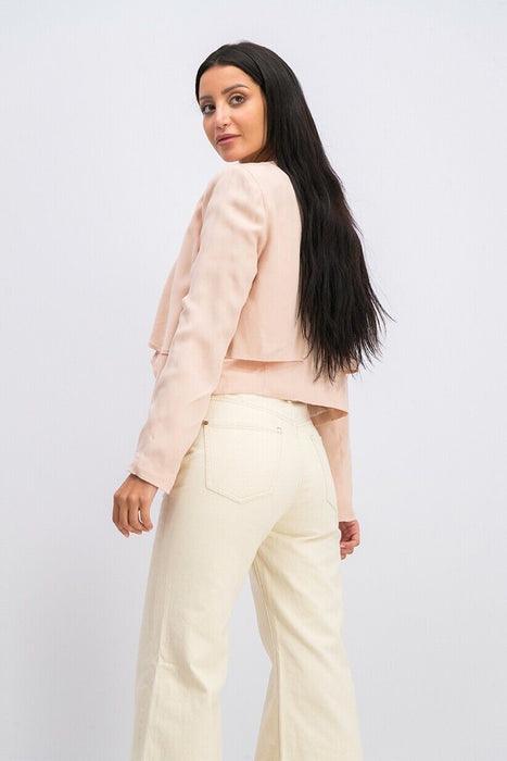 BCBGMAXAZRIA Ania Double Layer Long Sleeve Open Front Blazer Pink Size XXS $296